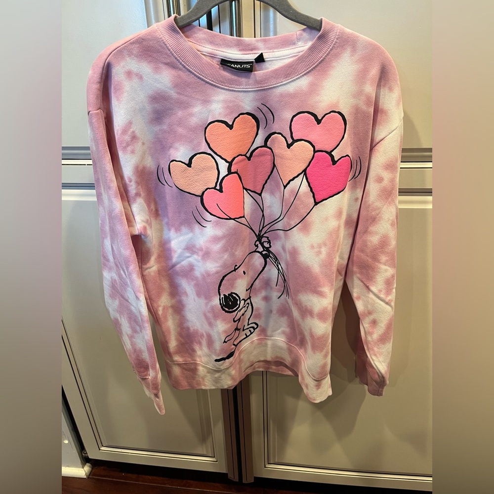 Peanuts Pink Tie Dye Snoopy Valentine’s Day Sweatshirt